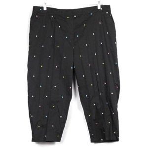 Dressbarn Black Polka Dot Women's Cropped Pants Size 20W 027